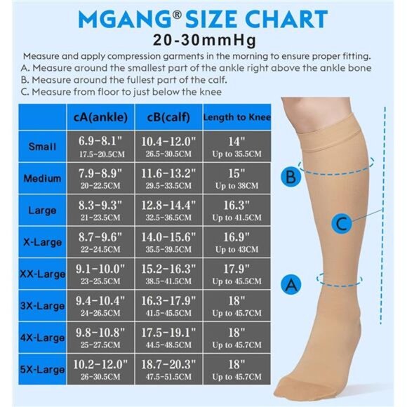 20-30 mmHg Compression Socks, Knee High Compression Stocking - Picture 2 of 7